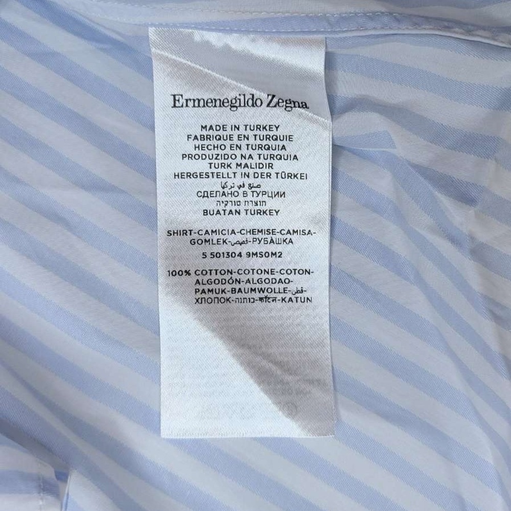 Ermenegildo Zegna Light Blue Striped Dress Shirt 👔 - Picture 3 of 5